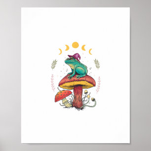 Cottagecore Esthetiek Goblincore Kikker Tovenaar O Poster