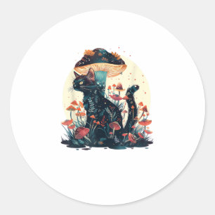 Cottagecore Esthetiek Goblincore Paddenstoel Fairy Ronde Sticker