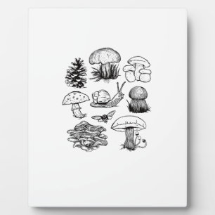 Cottagecore Esthetiek Goblincore Paddenstoel Slak Fotoplaat