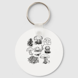 Cottagecore Esthetiek Goblincore Paddenstoel Slak Sleutelhanger