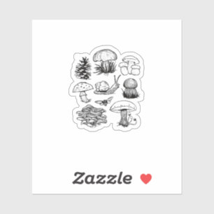 Cottagecore Esthetiek Goblincore Paddenstoel Slak Sticker