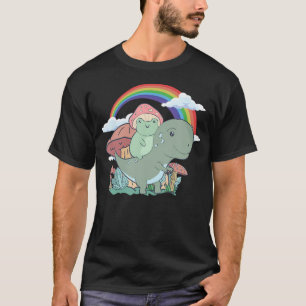Cottagecore Esthetiek Kawaii Kikker Reit op een T- T-shirt
