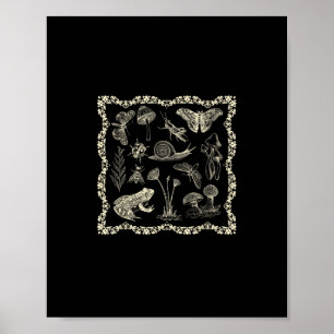 Cottagecore Esthetiek Kikker En Paddenstoel Goblin Poster