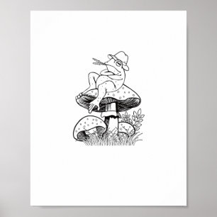 Cottagecore Esthetiek Kikker Paddenstoel Pad Gobli Poster
