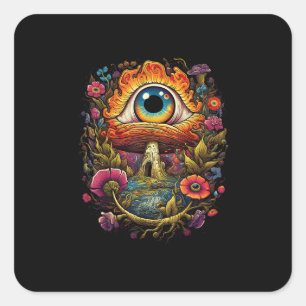 Cottagecore Esthetiek Paddenstoel Goblincore Eenvo Vierkante Sticker