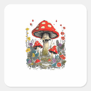 Cottagecore Esthetiek Paddenstoel Goblincore Minim Vierkante Sticker