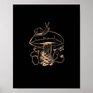 Cottagecore Esthetiek Paddenstoel Slak Goblincore Poster