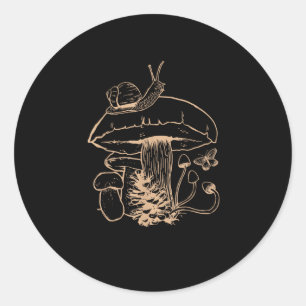 Cottagecore Esthetiek Paddenstoel Slak Goblincore Ronde Sticker