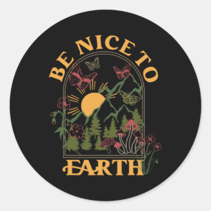 CottageCore esthetische Earth Day Save Planet Envi Ronde Sticker