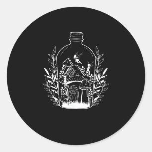 Cottagecore Esthetische Fles Paddenstoel Huis Fee Ronde Sticker