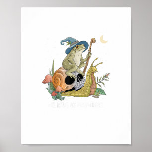 Cottagecore Esthetische Heks Kikker Slak Paddensto Poster