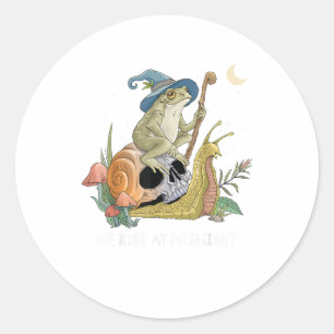 Cottagecore Esthetische Heks Kikker Slak Paddensto Ronde Sticker