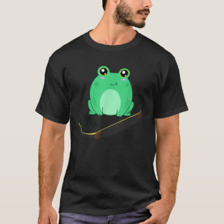 CottageCore esthetische kikker op skateboard Kawai T-shirt
