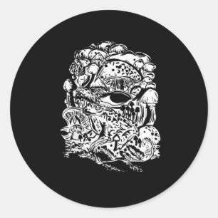 Cottagecore Esthetische Kikker Paddenstoel Goblinc Ronde Sticker
