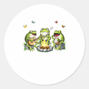 Cottagecore Esthetische Kikkers Kamperen Bos Gobli Ronde Sticker