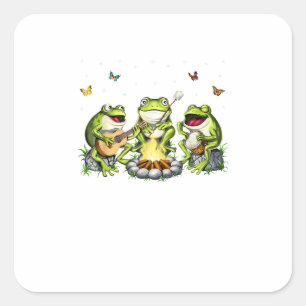 Cottagecore Esthetische Kikkers Kamperen Bos Gobli Vierkante Sticker