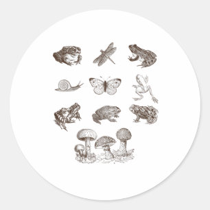 Cottagecore Esthetische Paddenstoel Academisch Kik Ronde Sticker
