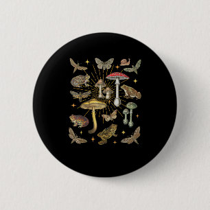 Cottagecore Esthetische Paddenstoel Kikker Vlinder Ronde Button 5,7 Cm