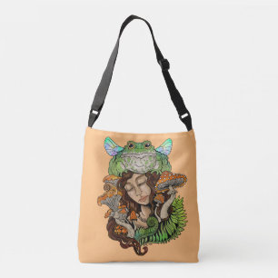 Cottagecore Fairy Frog Crossbody Tas