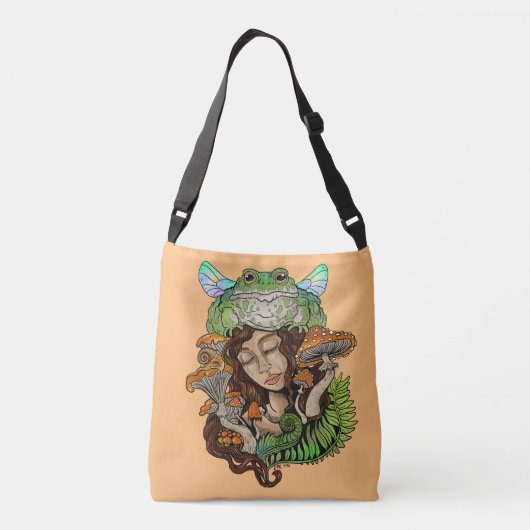 Cottagecore Fairy Frog Crossbody Tas (Achterkant)