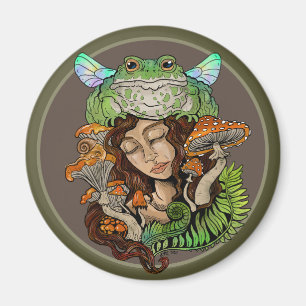 Cottagecore Fairy Frog Magneet
