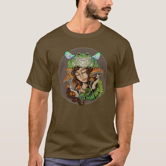 Cottagecore Fairy Frog T-shirt (Voorkant)