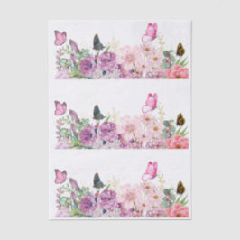 Cottagecore Floral & Butterfly Elements Decoupage Tissuepapier
