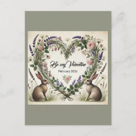 Cottagecore "Floral Heart & Bunnies" Briefkaart