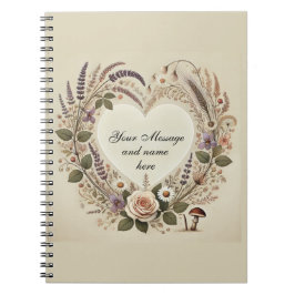 Cottagecore "Floral Heart & Wild Mushrooms" Notebo Notitieboek