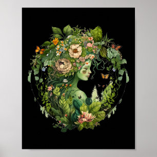 Cottagecore Floral Moeder Aarde Hippie Natuur Aard Poster