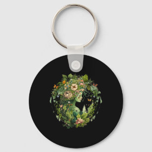 Cottagecore Floral Moeder Aarde Hippie Natuur Aard Sleutelhanger