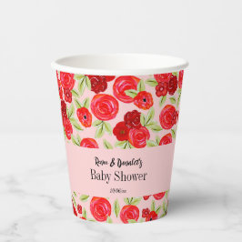 Cottagecore Flower Leaves Pattern Meisje Baby show Papieren Bekers