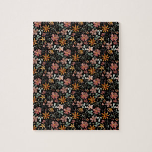 Cottagecore flower Thanksgiving zwart Legpuzzel