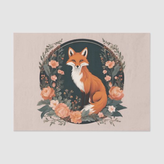 Cottagecore Fox Decoupage Tissuepapier (Voorkant)