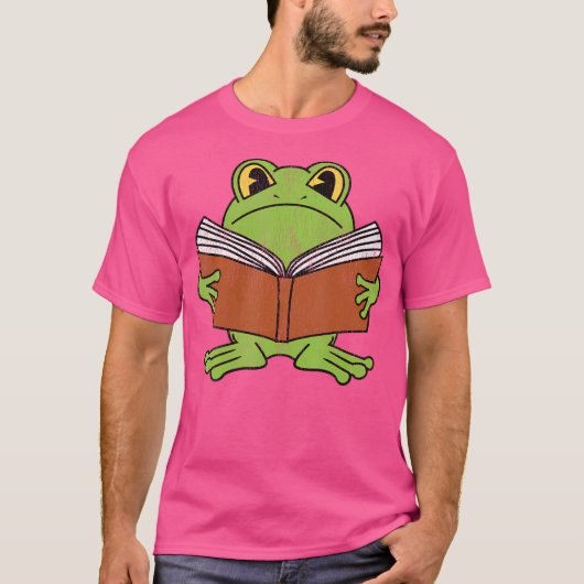Cottagecore Frog Book T-shirt (Voorkant)