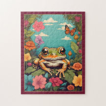  Cottagecore Frog Puzzle - Charmant Dier