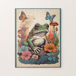 Cottagecore Frog Puzzle - grillige  legpuzzel
