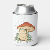 Cottagecore frog with mushroom blikjeskoeler (Blikje Voorkant)