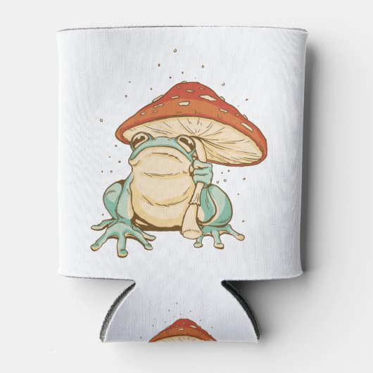Cottagecore frog with mushroom blikjeskoeler (Voorkant)