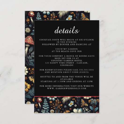 CottageCore Garden Details Informatiekaartje (Voorkant / Achterkant)