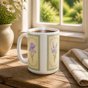 Cottagecore Gele Waterverf Bloemen Koffiemok