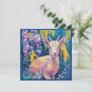 Cottagecore Gelukssteen Steenbok Zodiac Verjaardag Bedankkaart