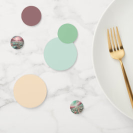 Cottagecore gepersonaliseerde Roze & Mint Pompoenv Confetti