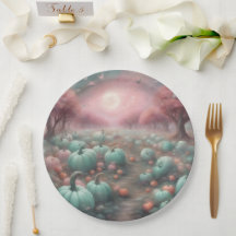 Cottagecore gepersonaliseerde Roze & Mint Pompoenv