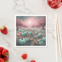 Cottagecore gepersonaliseerde Roze & Mint Pompoenv