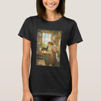 Cottagecore Gezellige Ochtend Boerderij Ontbijt Zw T-shirt