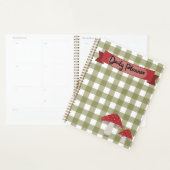 Cottagecore gingham paddenstoel planner (Display)