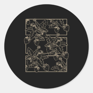 Cottagecore Goblincore Esthetiek Aardbeien Ronde Sticker