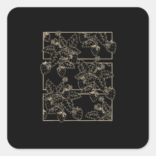 Cottagecore Goblincore Esthetiek Aardbeien Vierkante Sticker