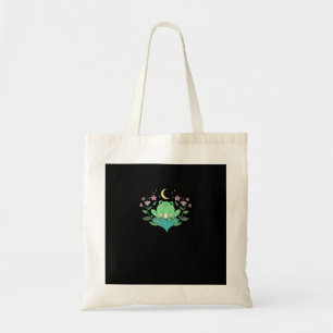 Cottagecore Goblincore Maan Bloemen Bos Kikker Mu Tote Bag